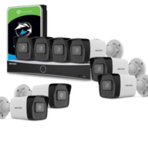 Kit de supraveghere IP, 8 camere exterior 4MP, 2.8mm, IR 30 metri si NVR 8 canale, KITIP-8X-4MP2830POE