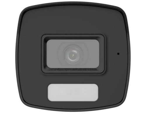 Camera Supraveghere Hikvision 2MP – vedere frontală, LED alb, iluminare IR, microfon integrat, carcasă IP67