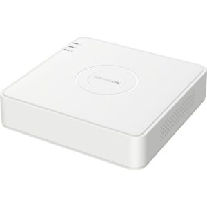 DVR Hikvision 4 canale Turbo HD 1080p, H.265 Pro, carcasă albă compactă, compatibil camere analog și IP